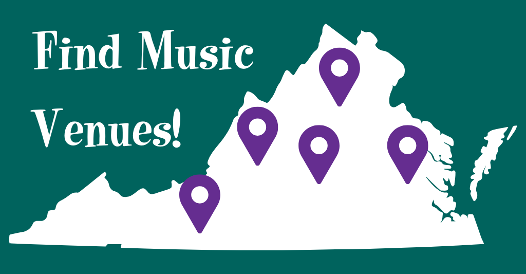 A Map ff Music Venues in Virginia